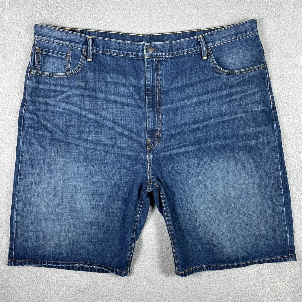 Levis 569 Loose Straight Denim Shorts Mens 50 (Fits 48) Blue Medium Wash Casual